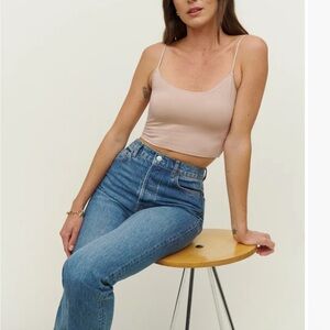 Reformation Edison Knit Tank Sand - Size S